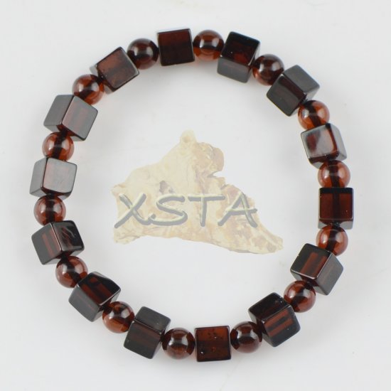  Amber bracelet natural beads large cherry color